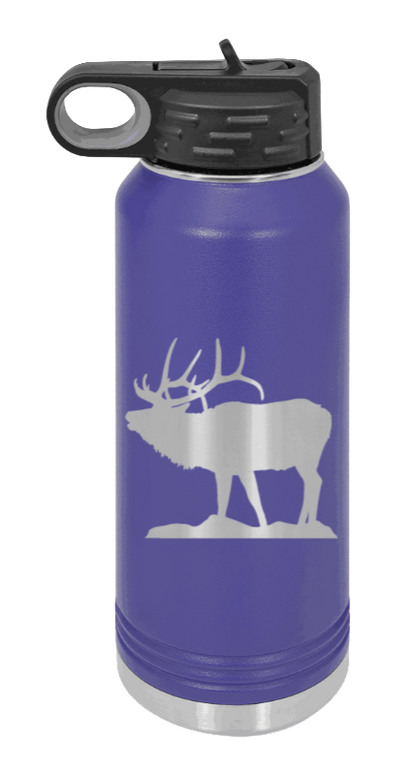 Elk Silhouette - 32oz Water Bottle- Purple