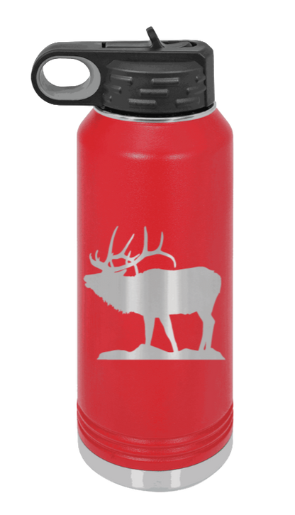Elk Silhouette - 32oz Water Bottle- Red