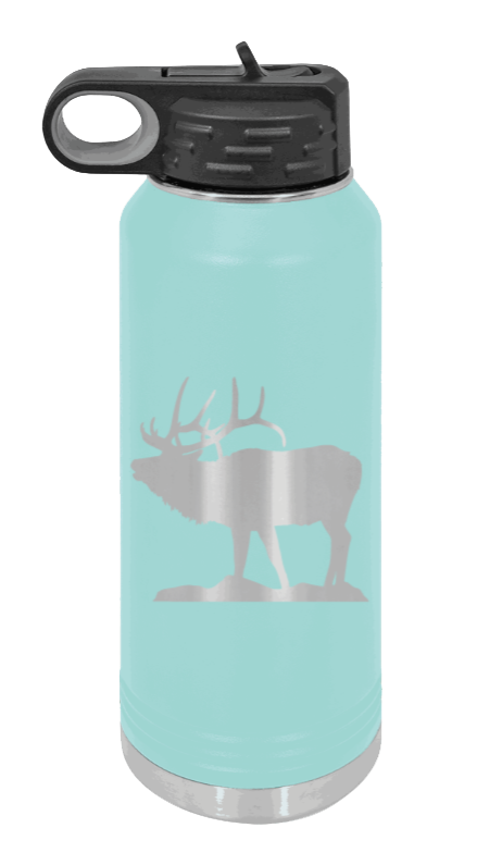 Elk Silhouette - 32oz Water Bottle- Teal