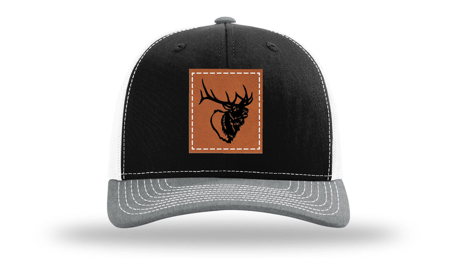 Elk Head Leather Patch Richardson 112 Hat