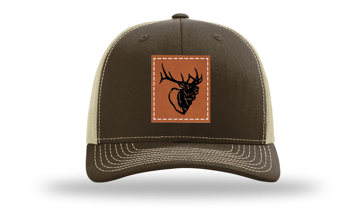Elk Head Leather Patch Richardson 112 Hat