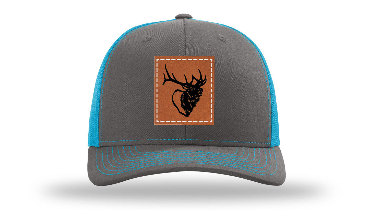 Elk Head Leather Patch Richardson 112 Hat
