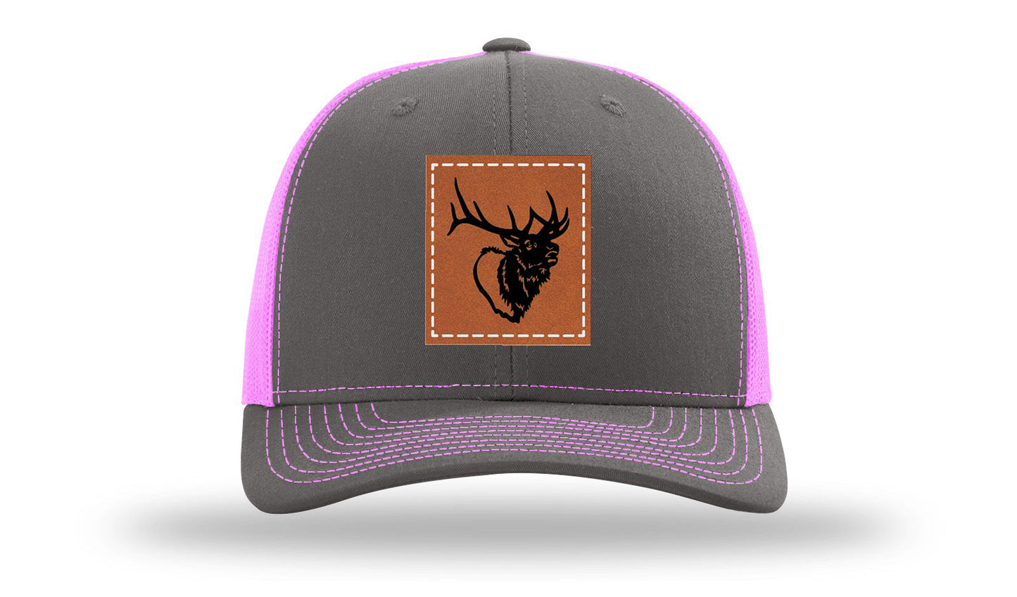 Elk Head Leather Patch Richardson 112 Hat