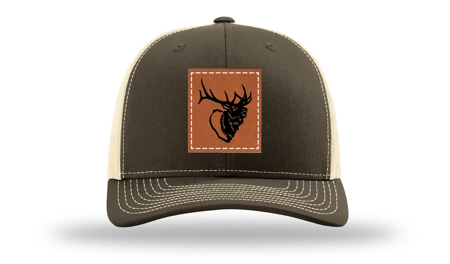 Elk Head Leather Patch Richardson 112 Hat