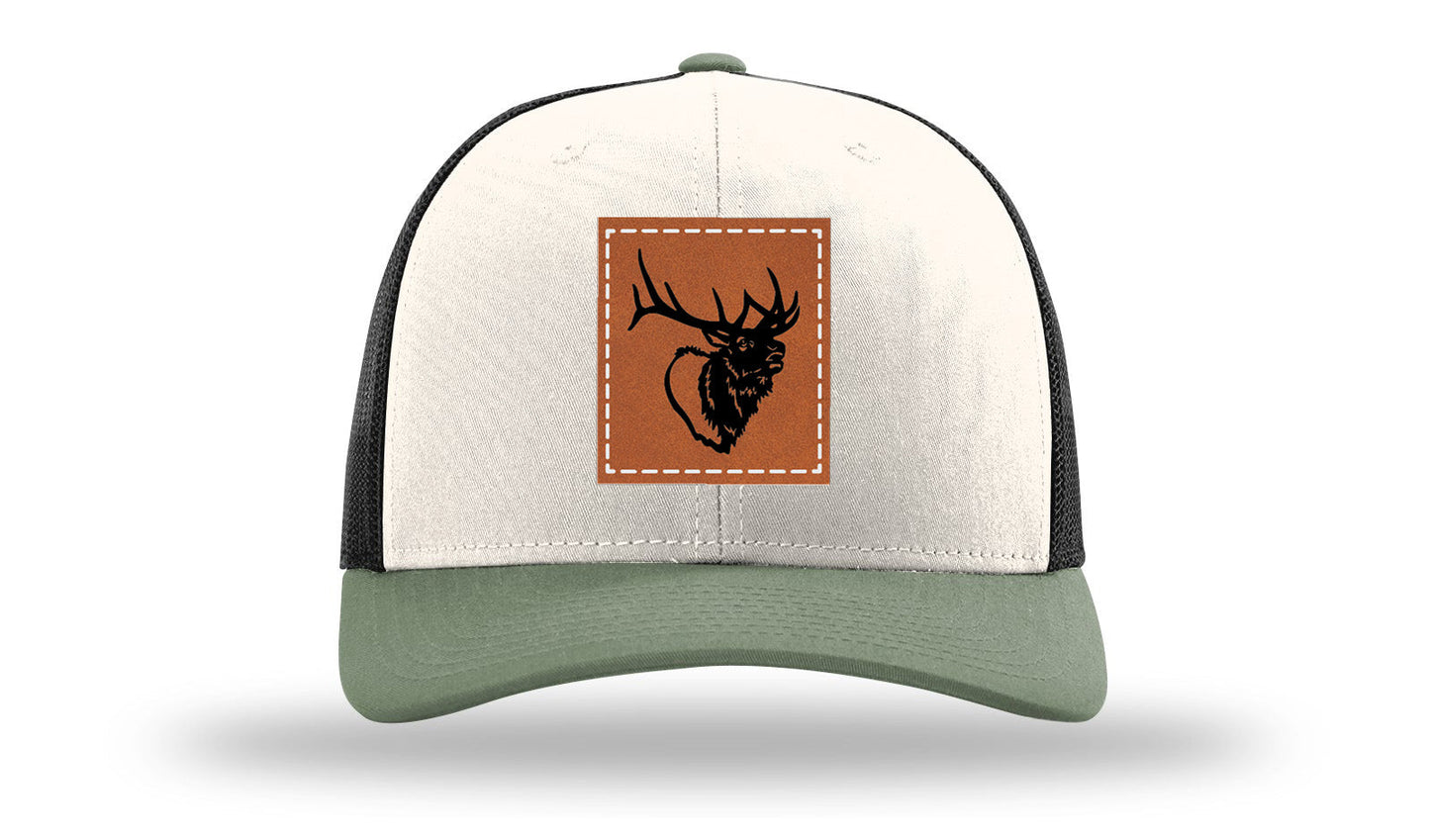 Elk Head Leather Patch Richardson 112 Hat