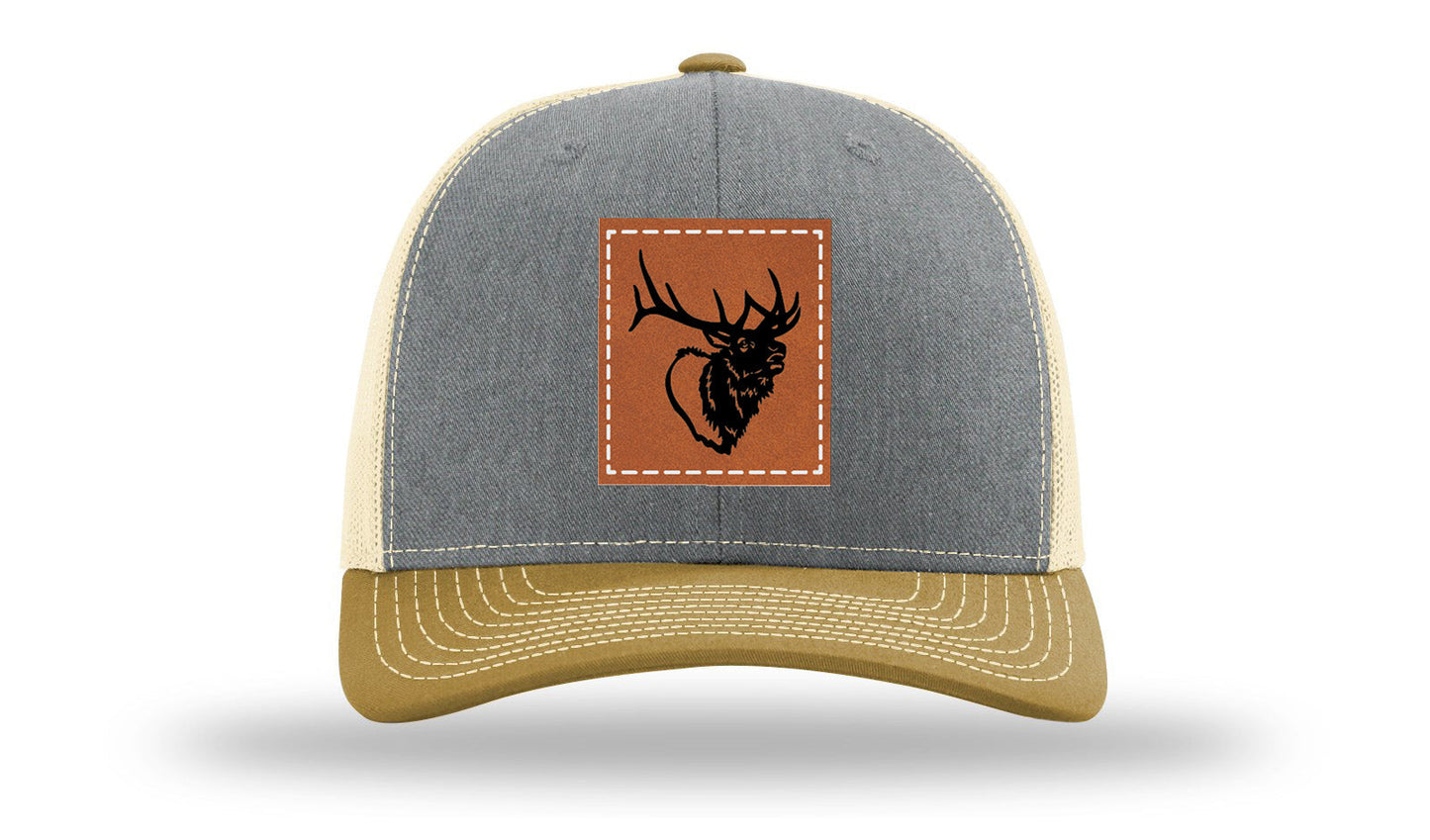 Elk Head Leather Patch Richardson 112 Hat