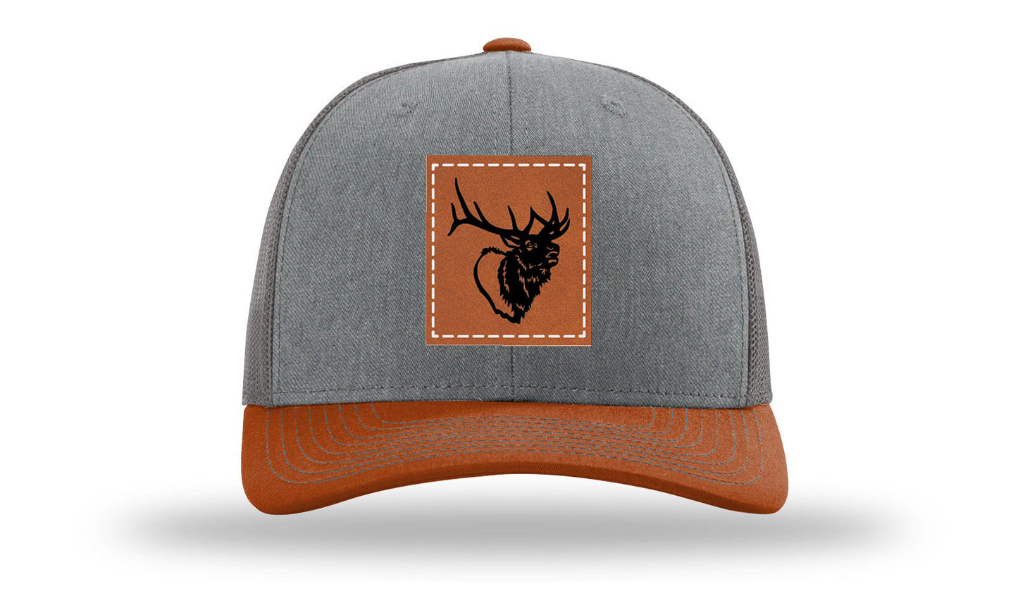 Elk Head Leather Patch Richardson 112 Hat