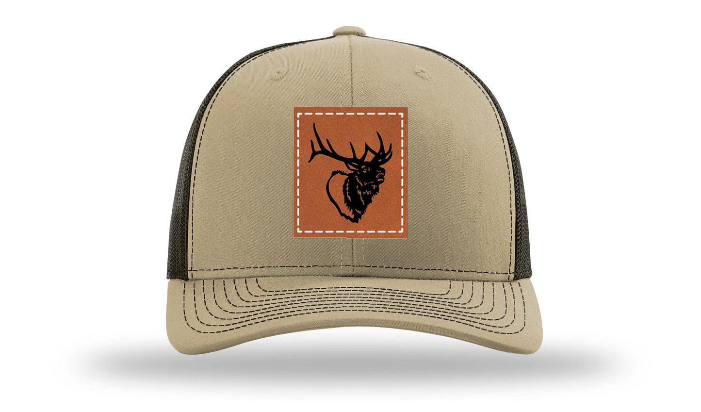 Elk Head Leather Patch Richardson 112 Hat