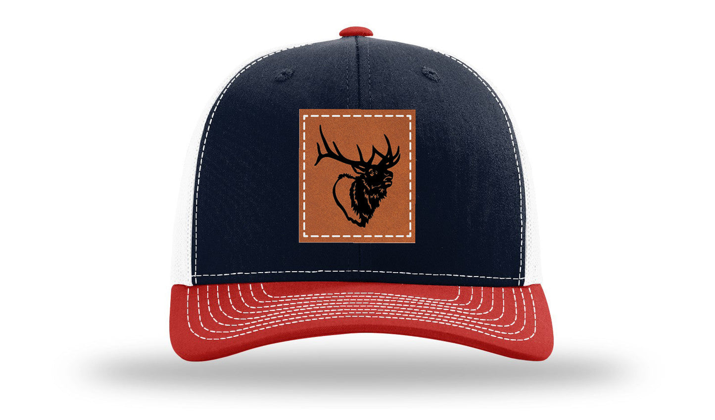 Elk Head Leather Patch Richardson 112 Hat
