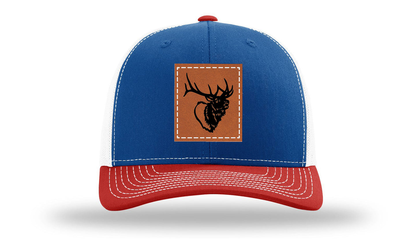 Elk Head Leather Patch Richardson 112 Hat