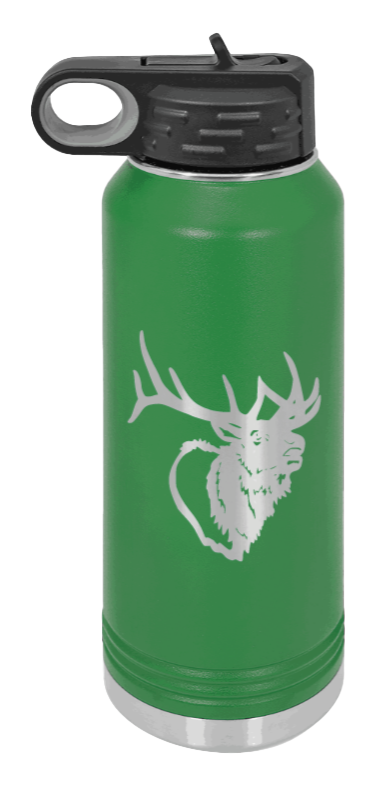 Elk Head - 32oz Water Bottle- Green