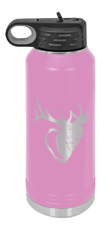 Elk Head - 32oz Water Bottle- Light Purple