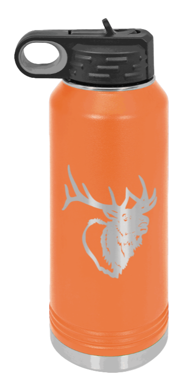 Elk Head - 32oz Water Bottle- Orange