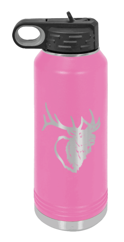 Elk Head - 32oz Water Bottle- Pink