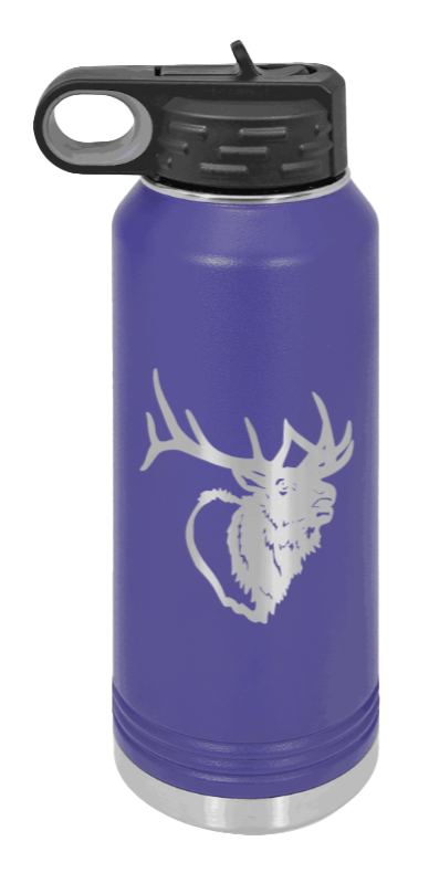 Elk Head - 32oz Water Bottle- Purple