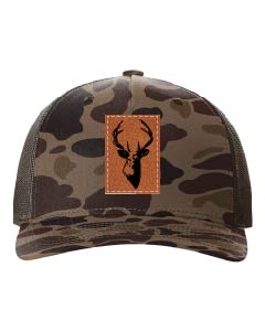 Buck Leather Patch Richardson 112 Duck Camo Hat