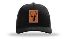 Load image into Gallery viewer, Richarson 112 Black Hat with &#39;Girl Dad&#39; text Rawhide Leather Patch Hat with White stitching.
