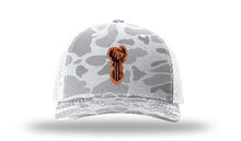 Load image into Gallery viewer, Distressed Flag Deer Leather Patch Richardson 112 Duck Camo Hat
