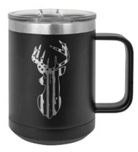 Load image into Gallery viewer, Distressed Flag Deer Laser Engraved Mug (Etched)
