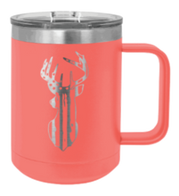 Load image into Gallery viewer, Distressed Flag Deer Laser Engraved Mug (Etched)
