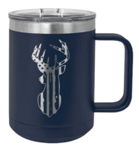 Load image into Gallery viewer, Distressed Flag Deer Laser Engraved Mug (Etched)
