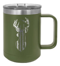 Load image into Gallery viewer, Distressed Flag Deer Laser Engraved Mug (Etched)
