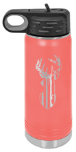 Load image into Gallery viewer, Distressed Flag Deer Laser Engraved Water Bottle (Etched)
