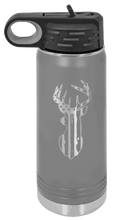 Load image into Gallery viewer, Distressed Flag Deer Laser Engraved Water Bottle (Etched)
