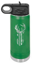 Load image into Gallery viewer, Distressed Flag Deer Laser Engraved Water Bottle (Etched)
