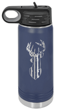 Load image into Gallery viewer, Distressed Flag Deer Laser Engraved Water Bottle (Etched)
