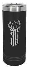 Load image into Gallery viewer, Distressed Flag Deer Laser Engraved Skinny Tumbler (Etched)
