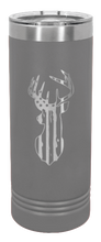 Load image into Gallery viewer, Distressed Flag Deer Laser Engraved Skinny Tumbler (Etched)
