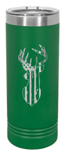 Load image into Gallery viewer, Distressed Flag Deer Laser Engraved Skinny Tumbler (Etched)
