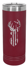 Load image into Gallery viewer, Distressed Flag Deer Laser Engraved Skinny Tumbler (Etched)
