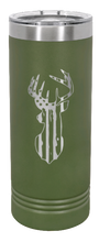 Load image into Gallery viewer, Distressed Flag Deer Laser Engraved Skinny Tumbler (Etched)
