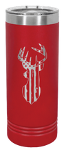 Load image into Gallery viewer, Distressed Flag Deer Laser Engraved Skinny Tumbler (Etched)
