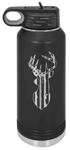 Load image into Gallery viewer, Distressed Flag Deer Laser Engraved Water Bottle (Etched)
