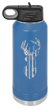 Load image into Gallery viewer, Distressed Flag Deer Laser Engraved Water Bottle (Etched)
