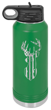 Load image into Gallery viewer, Distressed Flag Deer Laser Engraved Water Bottle (Etched)
