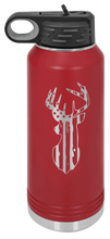 Load image into Gallery viewer, Distressed Flag Deer Laser Engraved Water Bottle (Etched)
