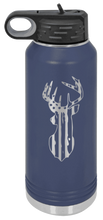Load image into Gallery viewer, Distressed Flag Deer Laser Engraved Water Bottle (Etched)
