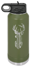 Load image into Gallery viewer, Distressed Flag Deer Laser Engraved Water Bottle (Etched)
