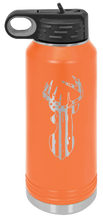 Load image into Gallery viewer, Distressed Flag Deer Laser Engraved Water Bottle (Etched)
