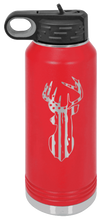 Load image into Gallery viewer, Distressed Flag Deer Laser Engraved Water Bottle (Etched)
