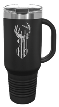 Load image into Gallery viewer, Distressed Flag Deer 40oz Handle Mug Laser Engraved
