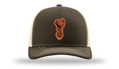 Distressed Flag Deer Leather Patch Richardson 112 Hat
