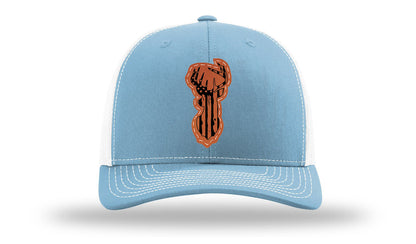 Distressed Flag Deer Leather Patch Richardson 112 Hat