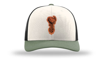 Distressed Flag Deer Leather Patch Richardson 112 Hat