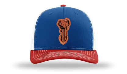 Distressed Flag Deer Leather Patch Richardson 112 Hat