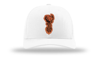 Distressed Flag Deer Leather Patch Richardson 112 Hat